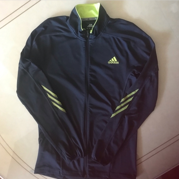 Adidas Navy/Green Jacket Men's - Picture 1 of 4